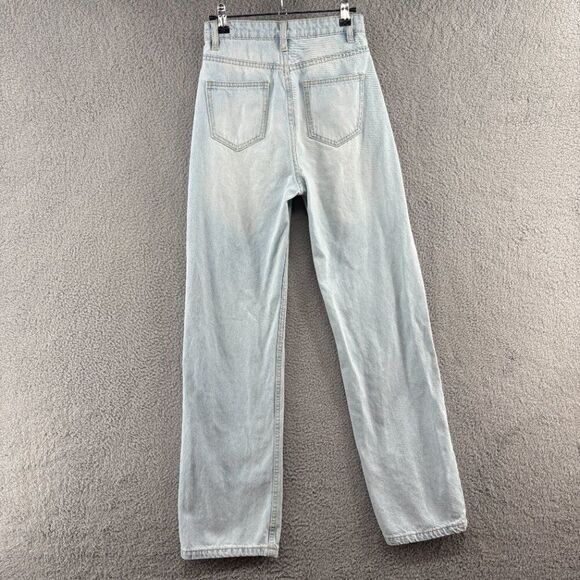 Grey Lab Los Angeles High Rise Straight Leg Jeans Size 24 | Light Wash 100% Cott - Picture 7 of 16